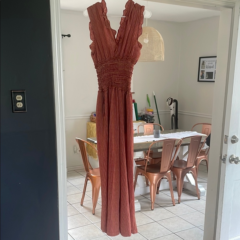 Rust Sleeveless Maxi Dress